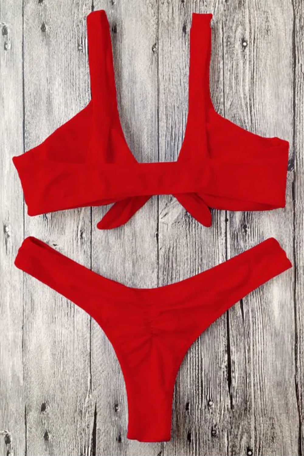 Knotted Thong Bikini Red