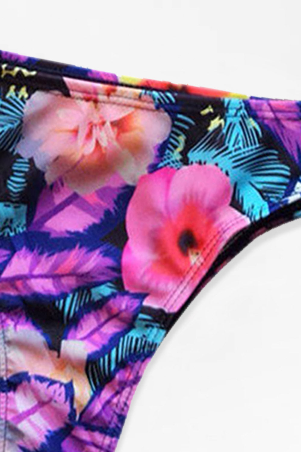 Criss Cross Top With Floral Print Bikini Set