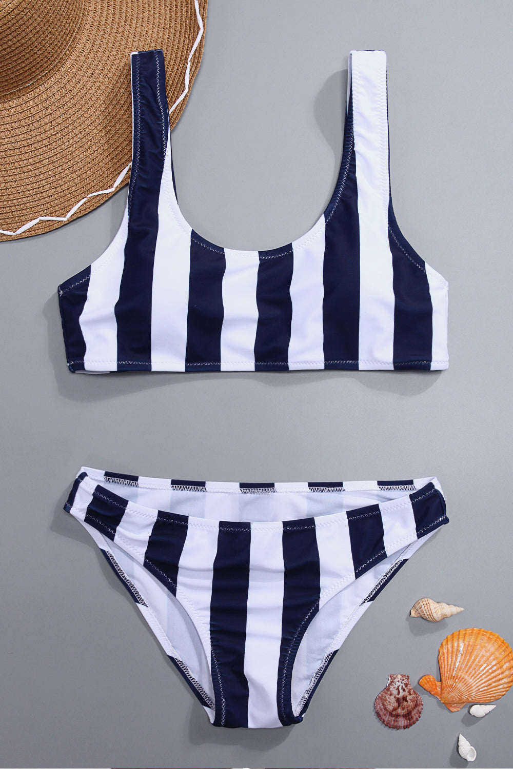 Iyasson Breezy Navy Blue Stripe  Bikini Set