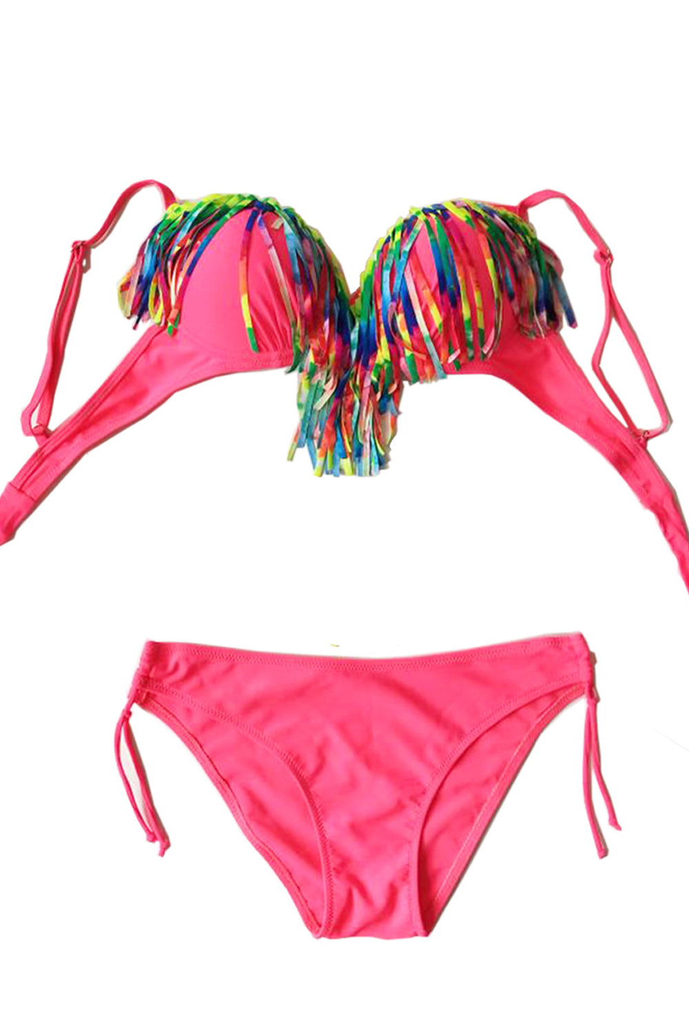Iyasson Colorful Tassel Ornament Bikini Sets