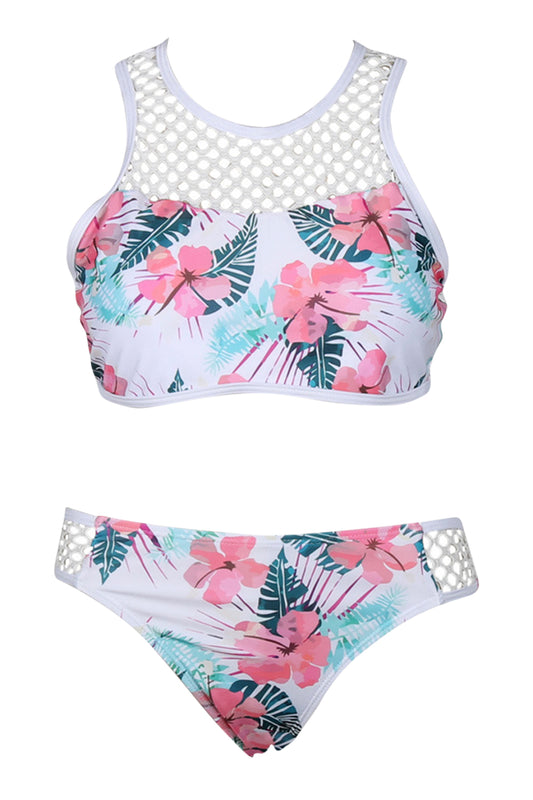 Iyasson Floral Printing Trendy Sport Style Bikini Set