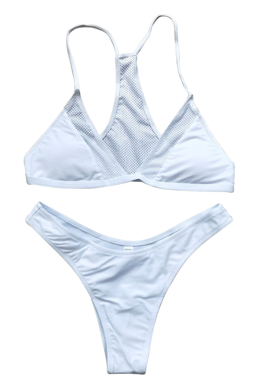 Iyasson Sexy Triangle Top With Mesh Splicing Bikini Sets