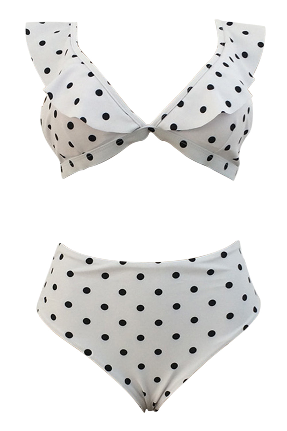 Iyasson Polka dot Printing Falbala Bikini Sets