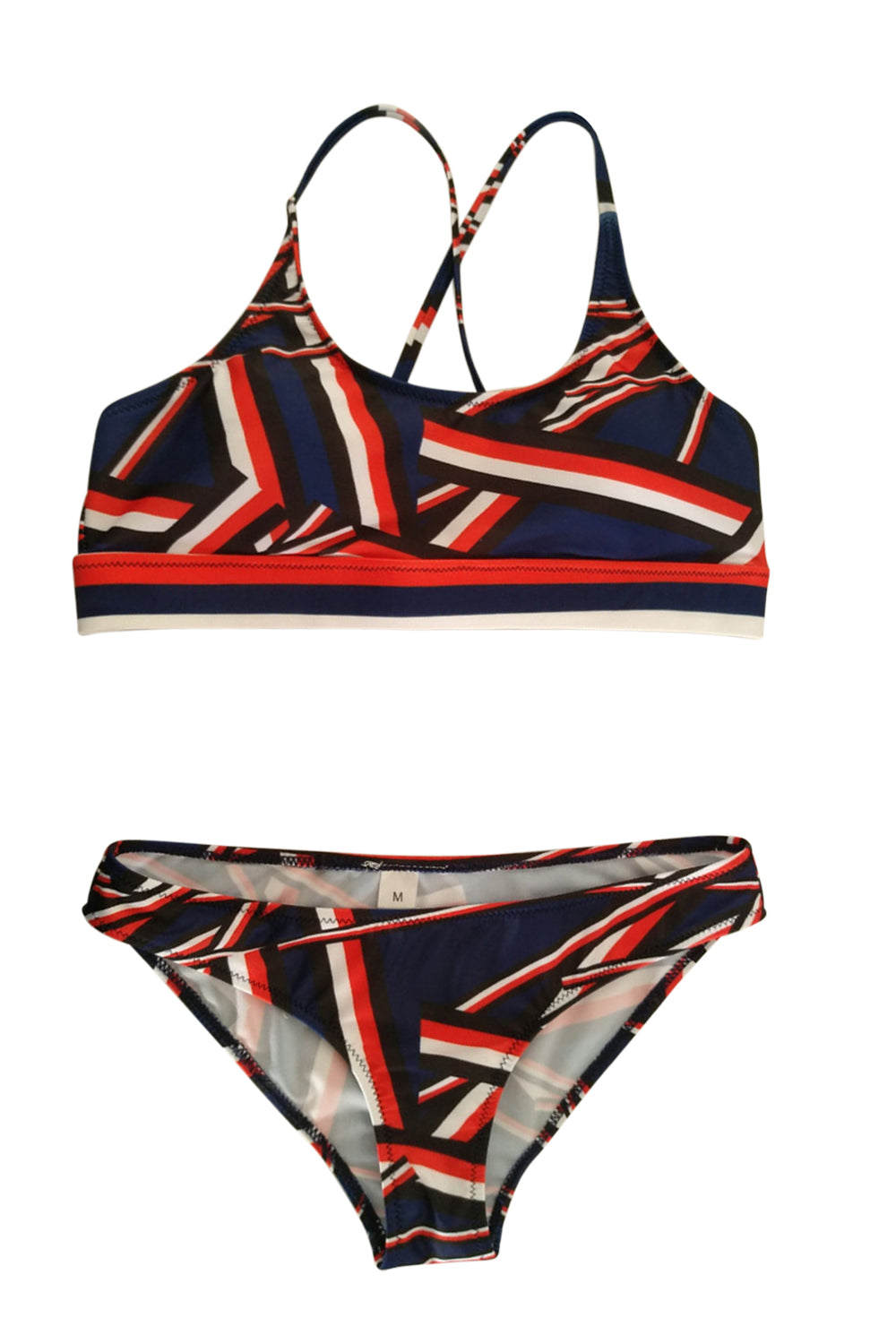 Iyasson Trandy Sport Style Geometric Pattern Bikini Sets