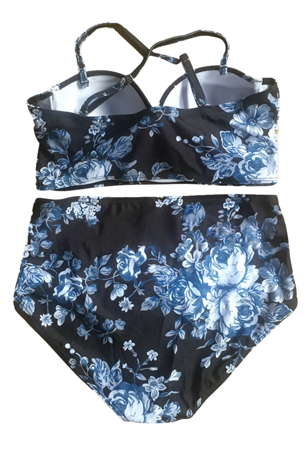 Iyasson Flowers printing High-waisted fit Retro Swimwear