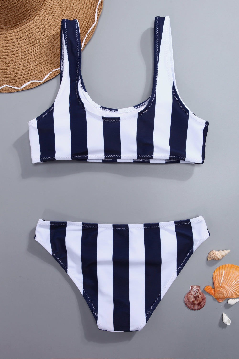 Iyasson Breezy Navy Blue Stripe  Bikini Set