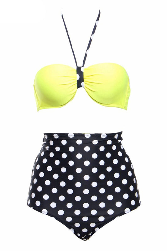 Iyasson Coin dot Printing Vintage bathing suits