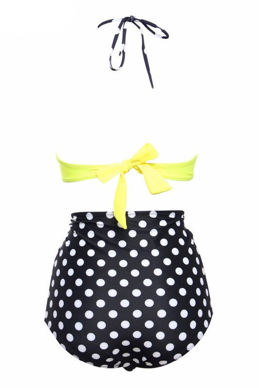 Iyasson Coin dot Printing Vintage bathing suits