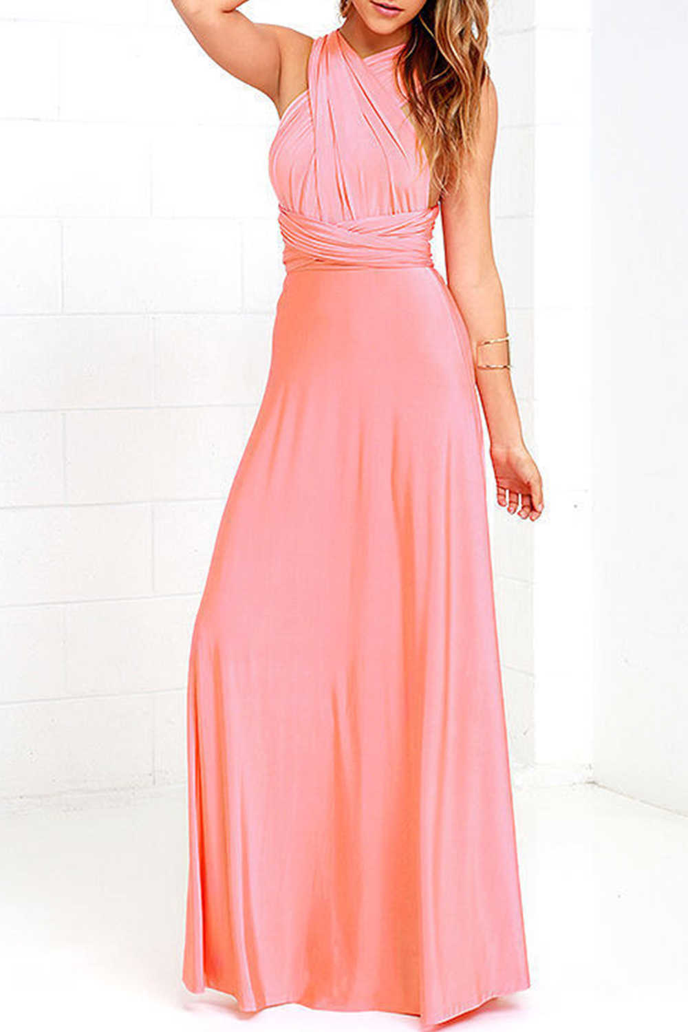 Iyasson Backless Front-Slit Long Prom Dress