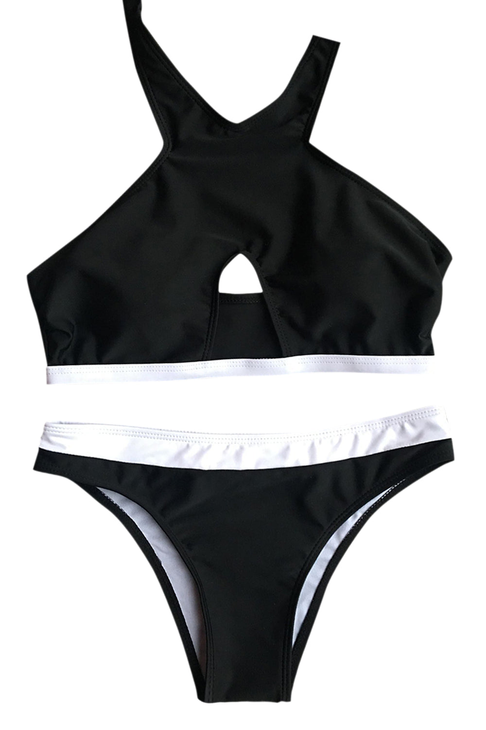 Iyasson Sexy Black Hollowed out Bikini Sets