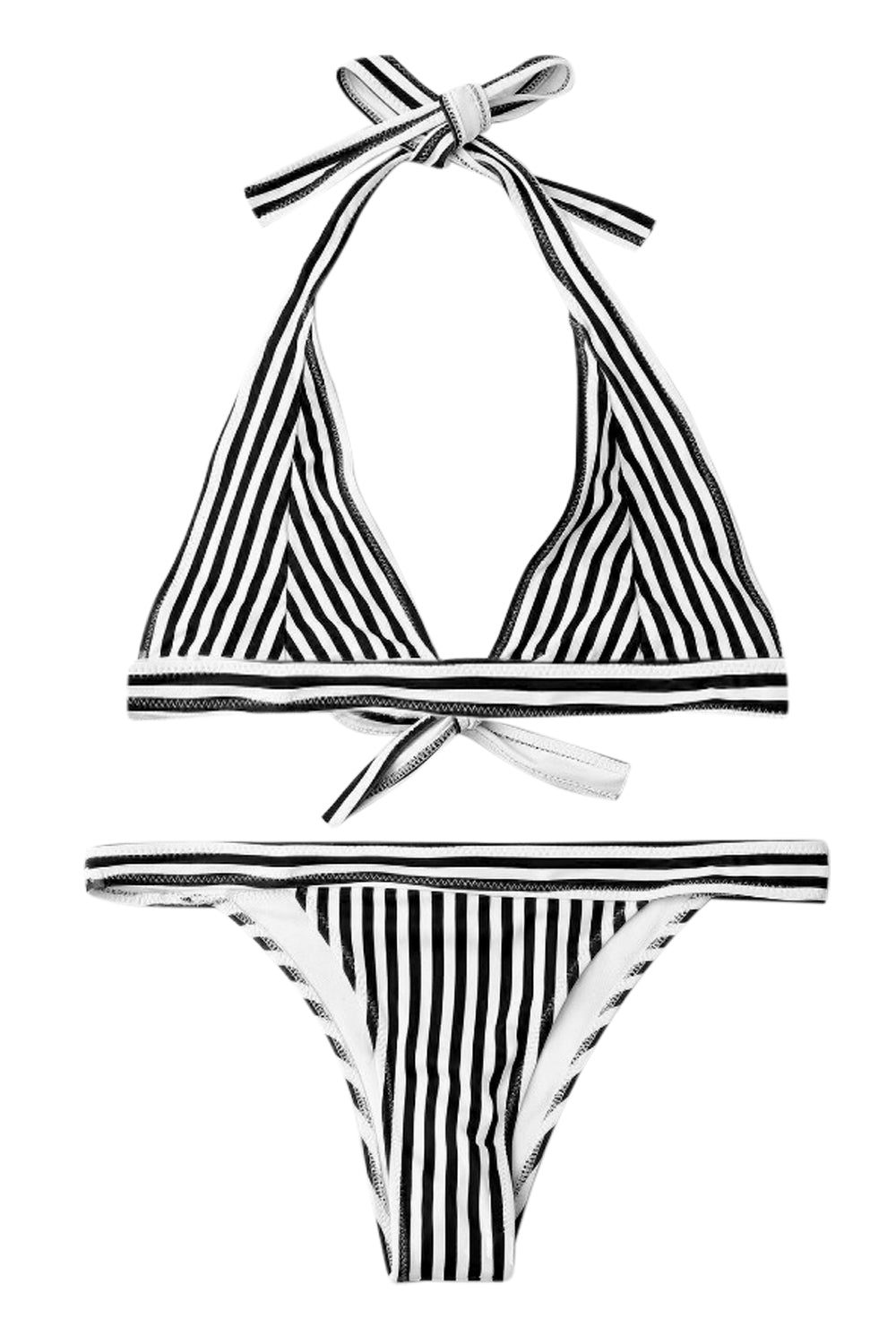Iyasson Stripe  Printing Bikini Set