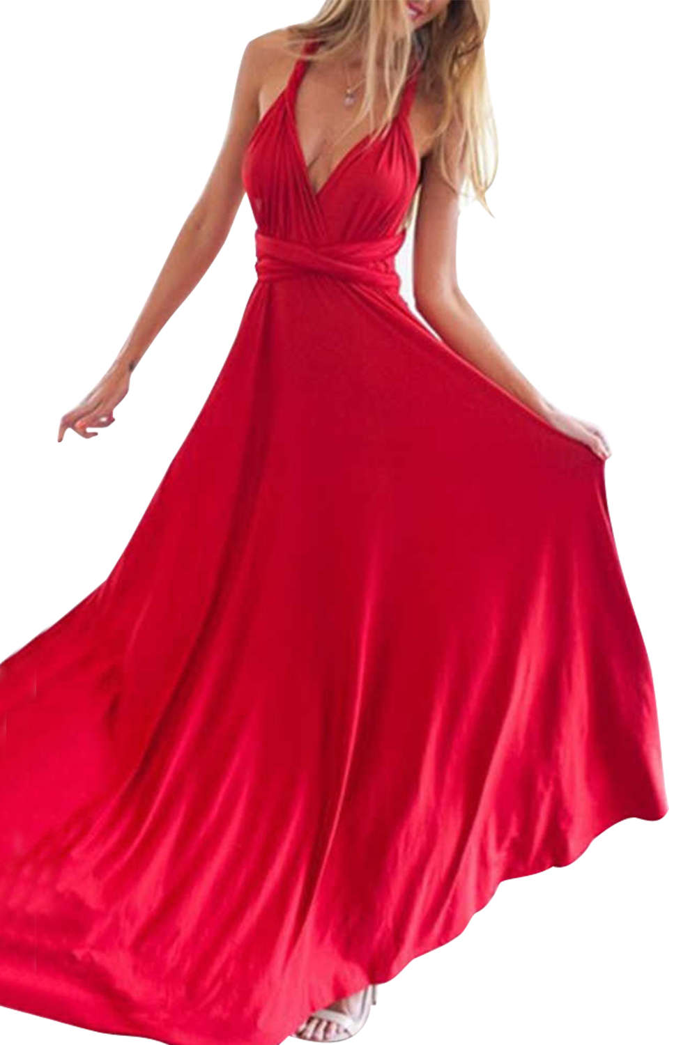 Iyasson Backless Front-Slit Long Prom Dress