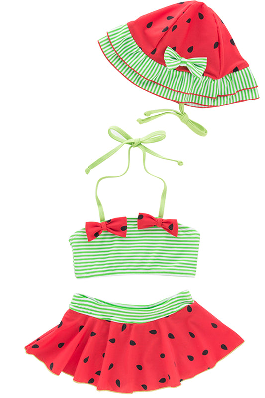 Iyasson Watermelon Printing Baby Girl Bikini Sets