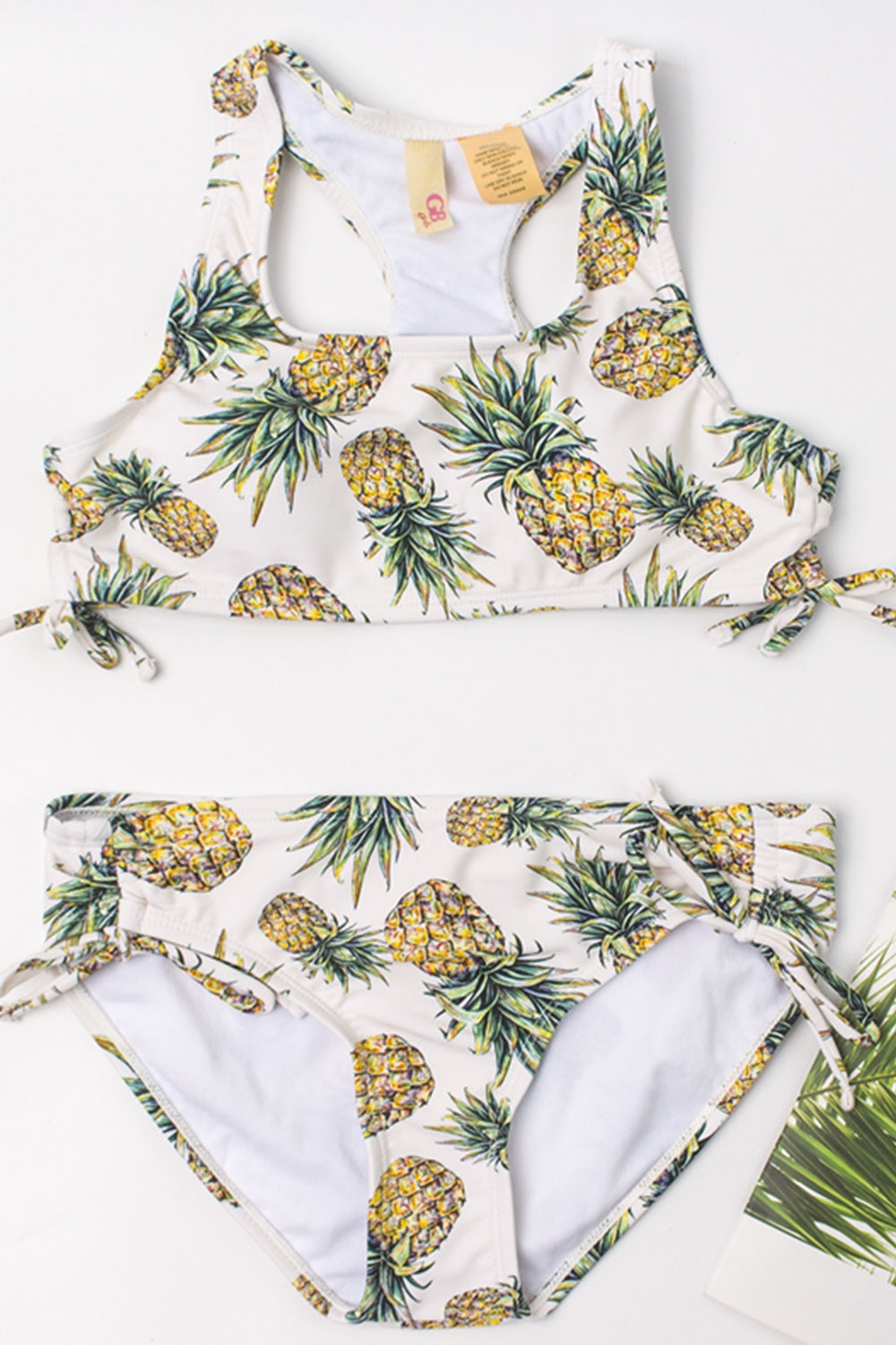 Girls Pineapple Print Bikini Swimsuit