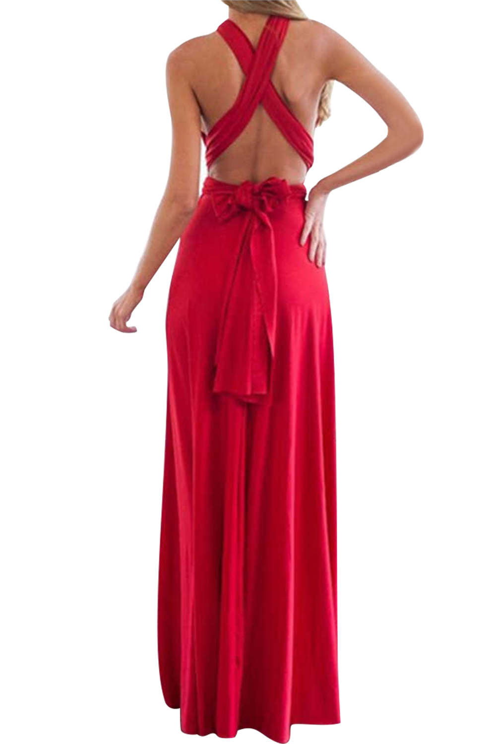 Iyasson Backless Front-Slit Long Prom Dress