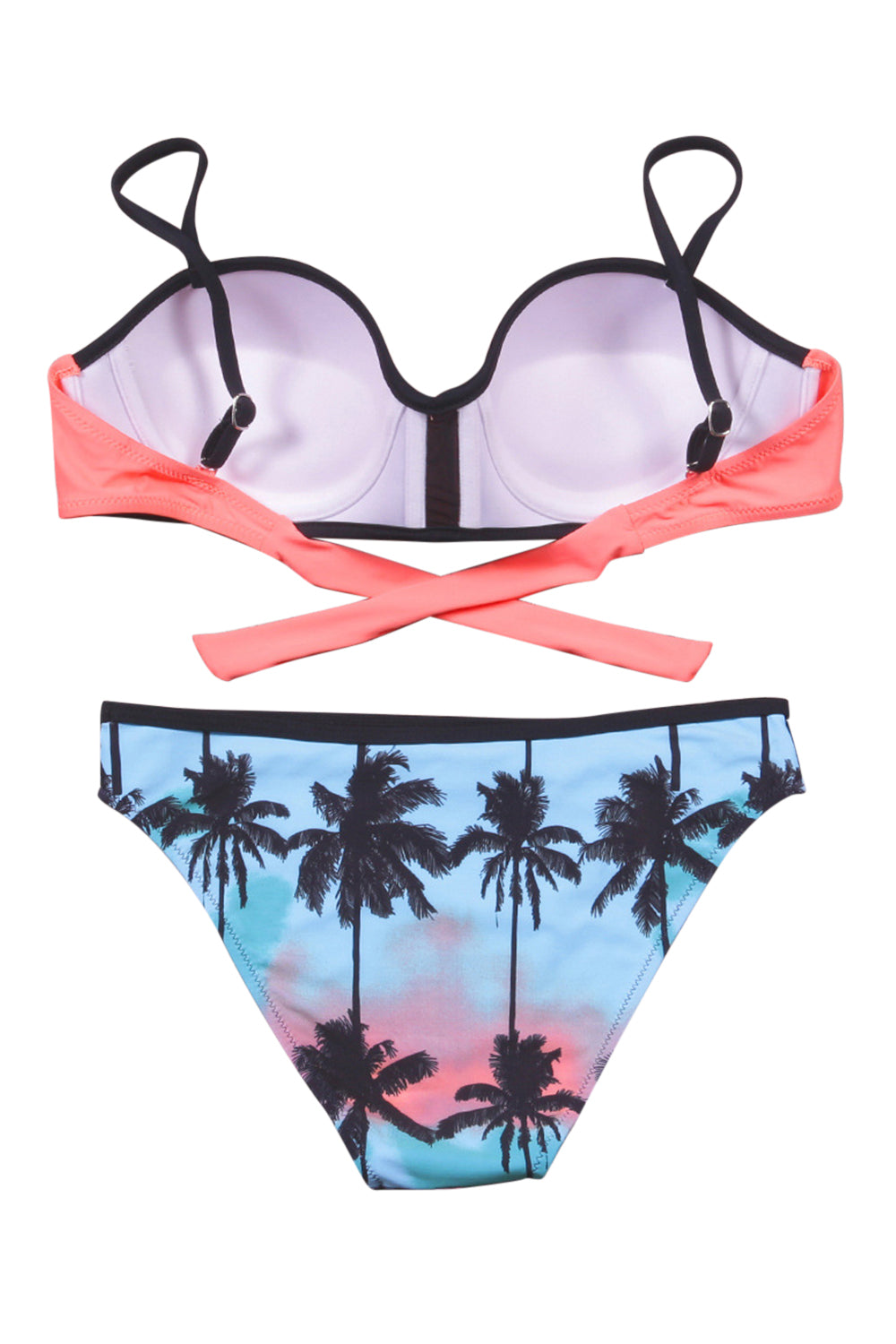Iyasson Tropical Palm Leaves Printing Bikini Sets