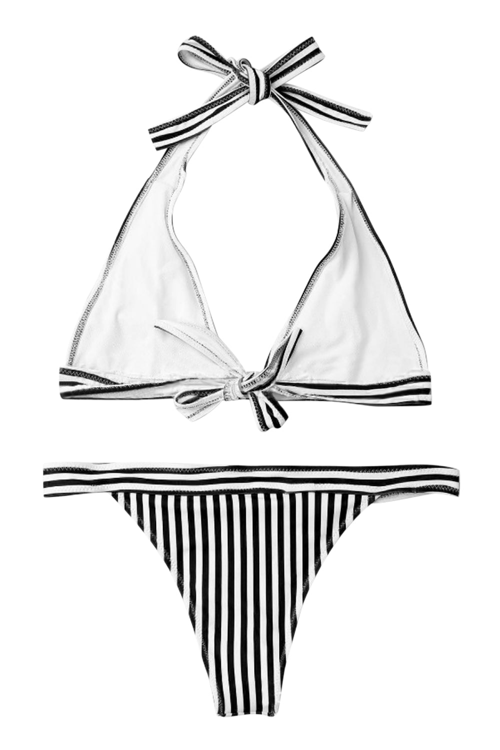 Iyasson Stripe  Printing Bikini Set
