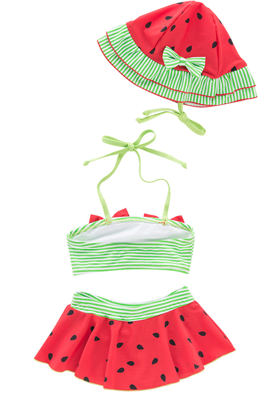 Iyasson Watermelon Printing Baby Girl Bikini Sets