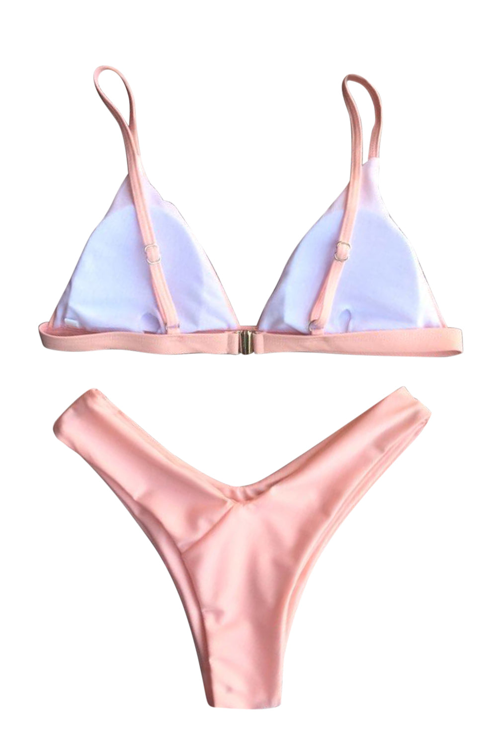 Iyasson Sexy Pink Triangle Top Bikini Swimwear