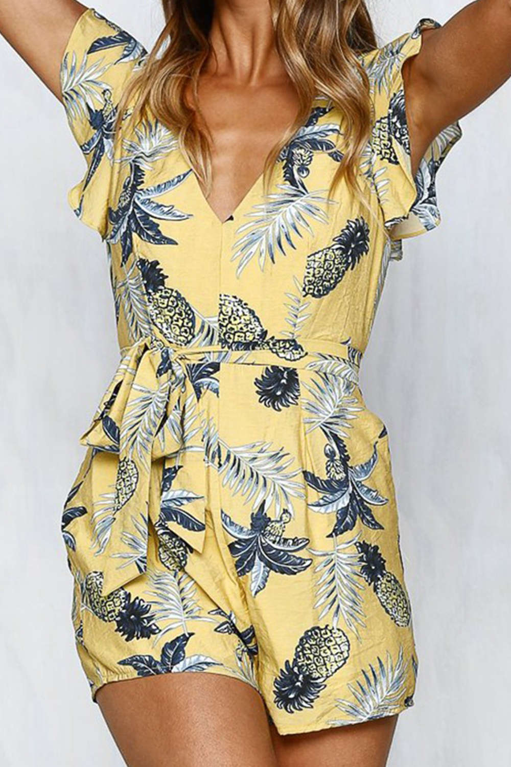 Iyasson Floral Printing Sexy Romper 