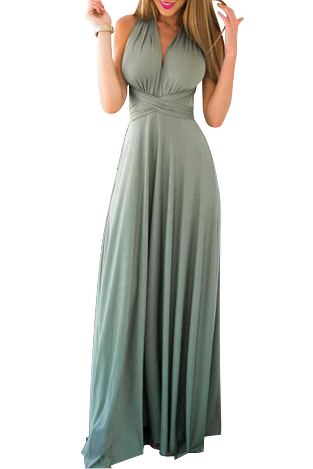 Iyasson Backless Front-Slit Cheap Long Prom Dress