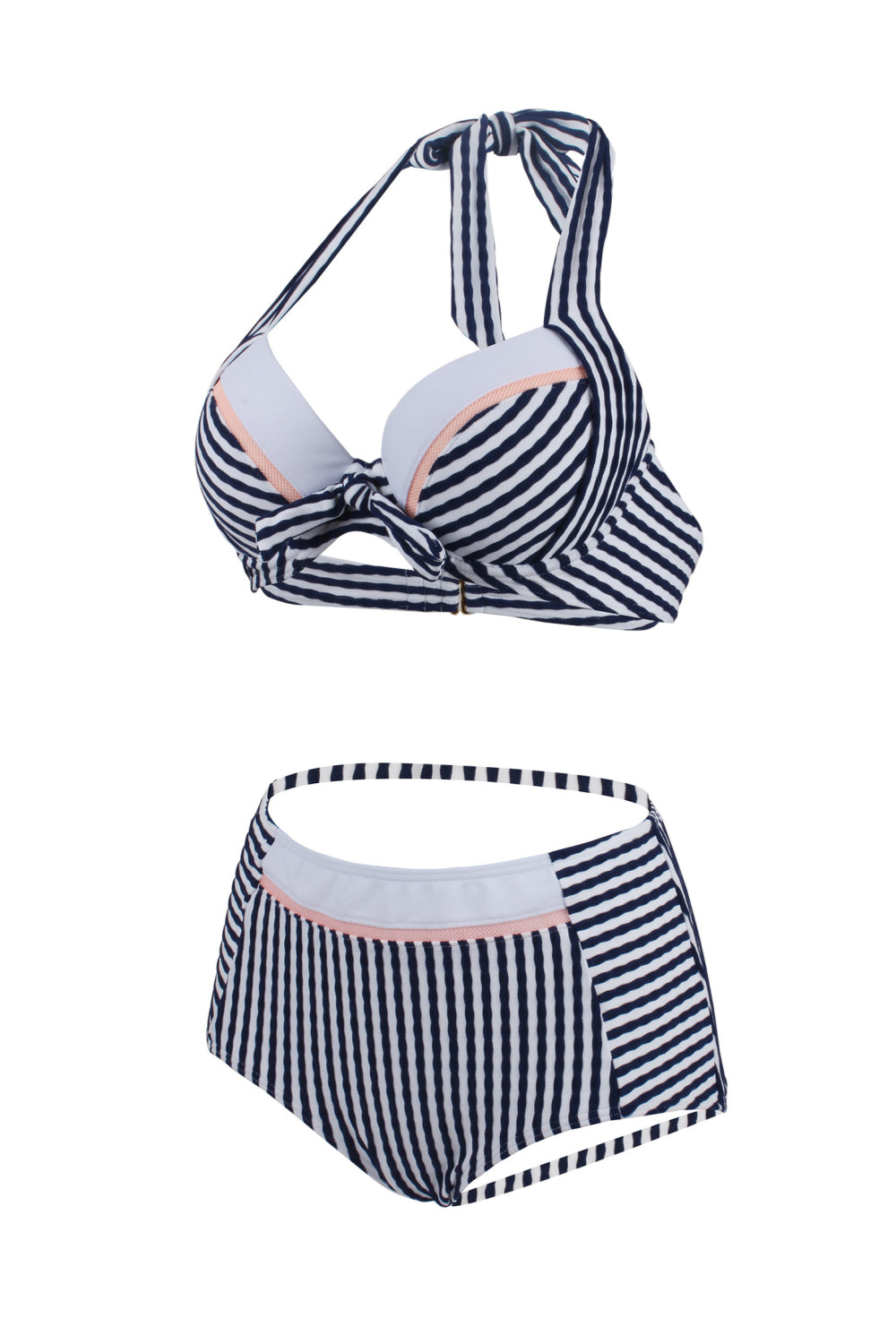 Women Striped Sexy Halter Two-piece Swimsuit