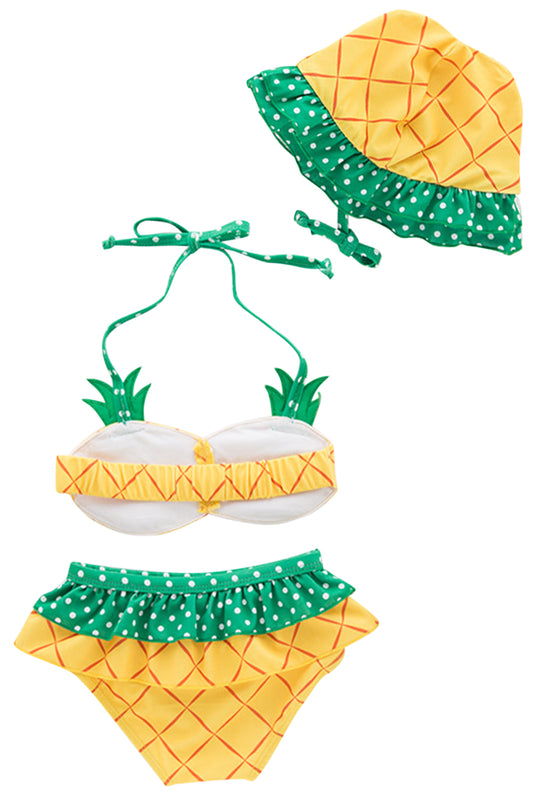 Iyasson Pineapple Printing Baby Girl Bikini Sets