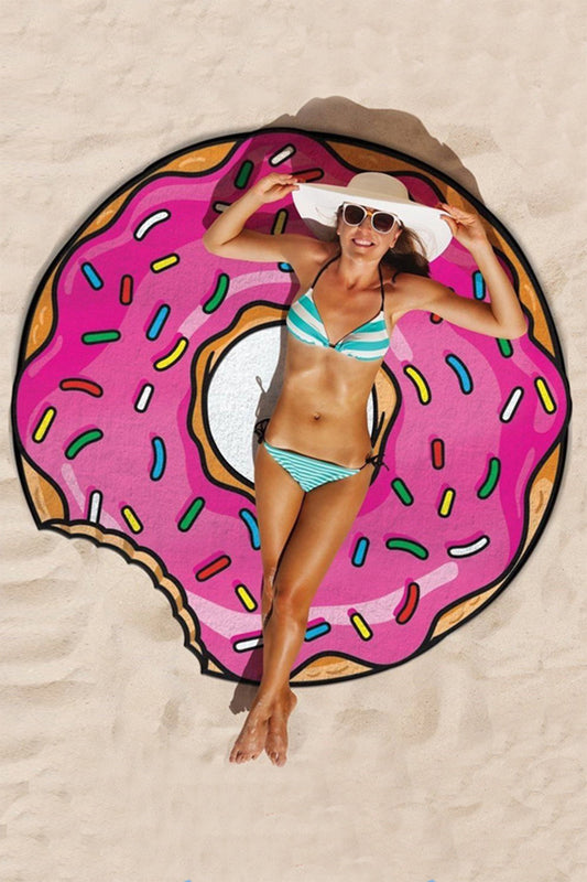 Iyasson Yummy Food Print Round Beach Blanket