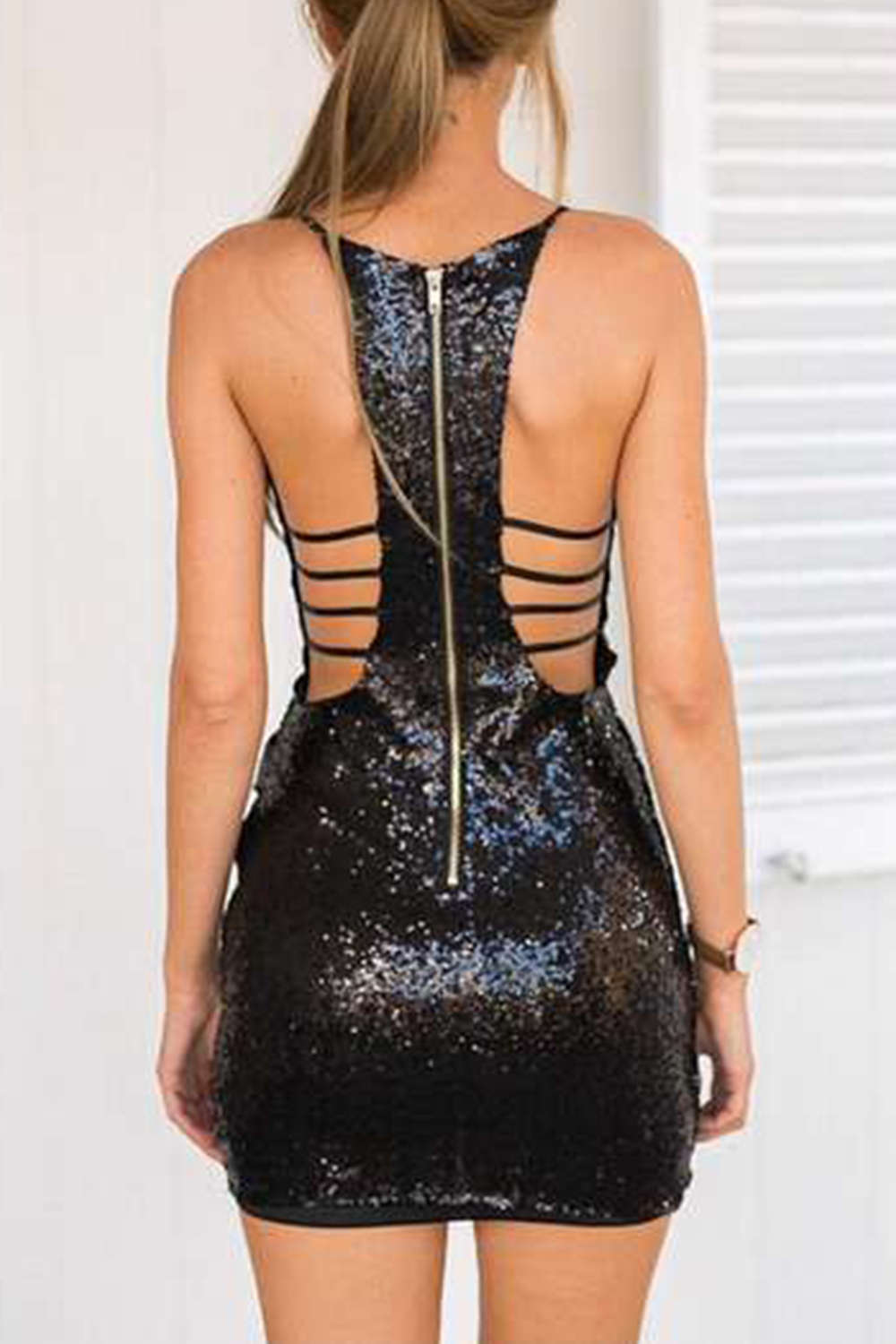 V Neck Spaghetti Strap Bodycon Maxi Dresses
