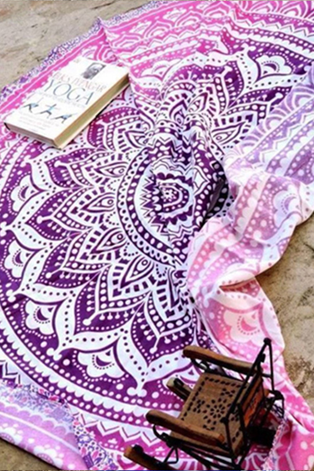 Iyasson Boho Pattern Round Beach Blanket