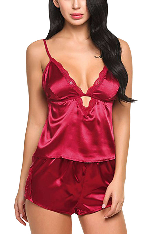 Iyasson Lace Splicing Pajama Set