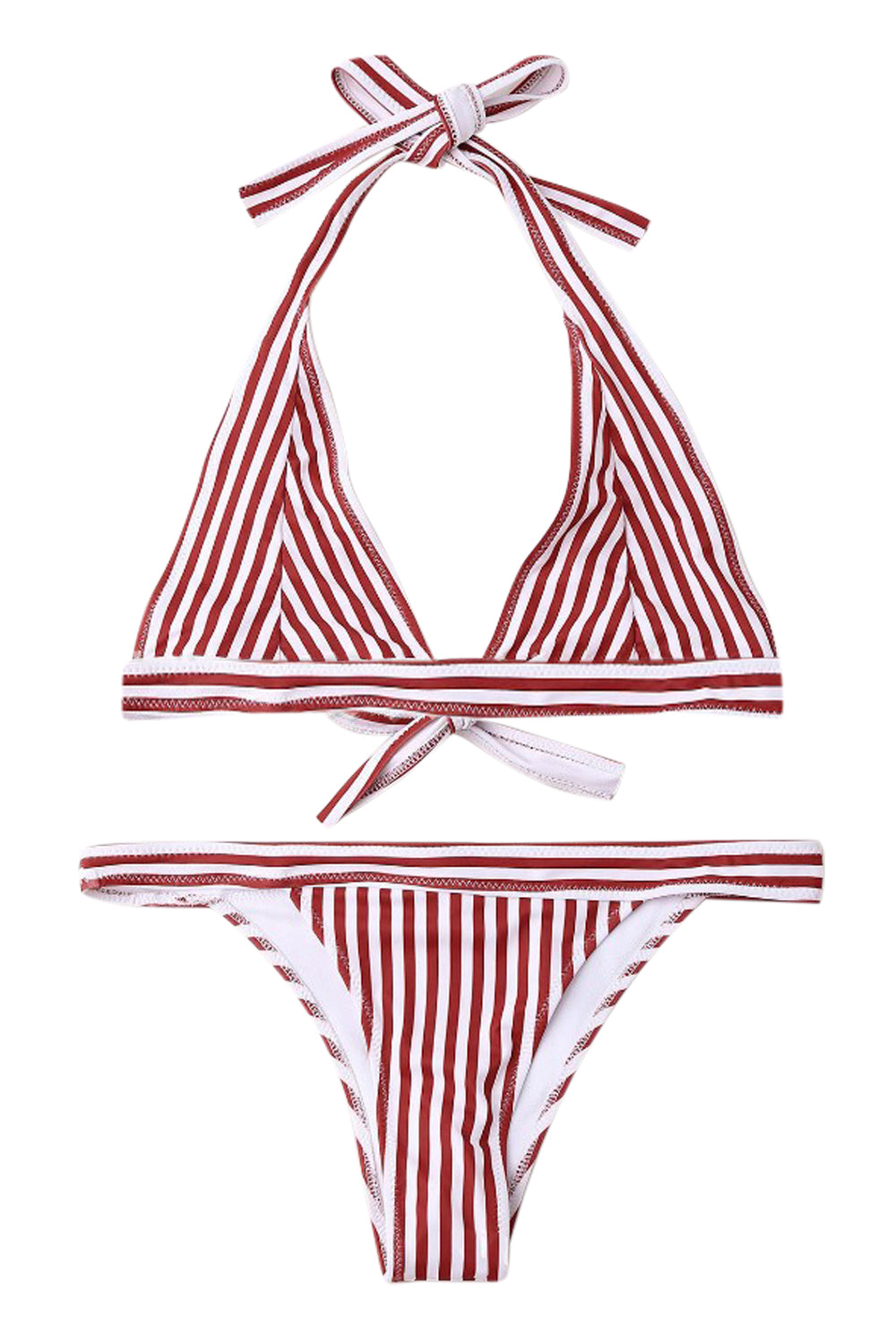 Iyasson Stripe  Printing Bikini Set