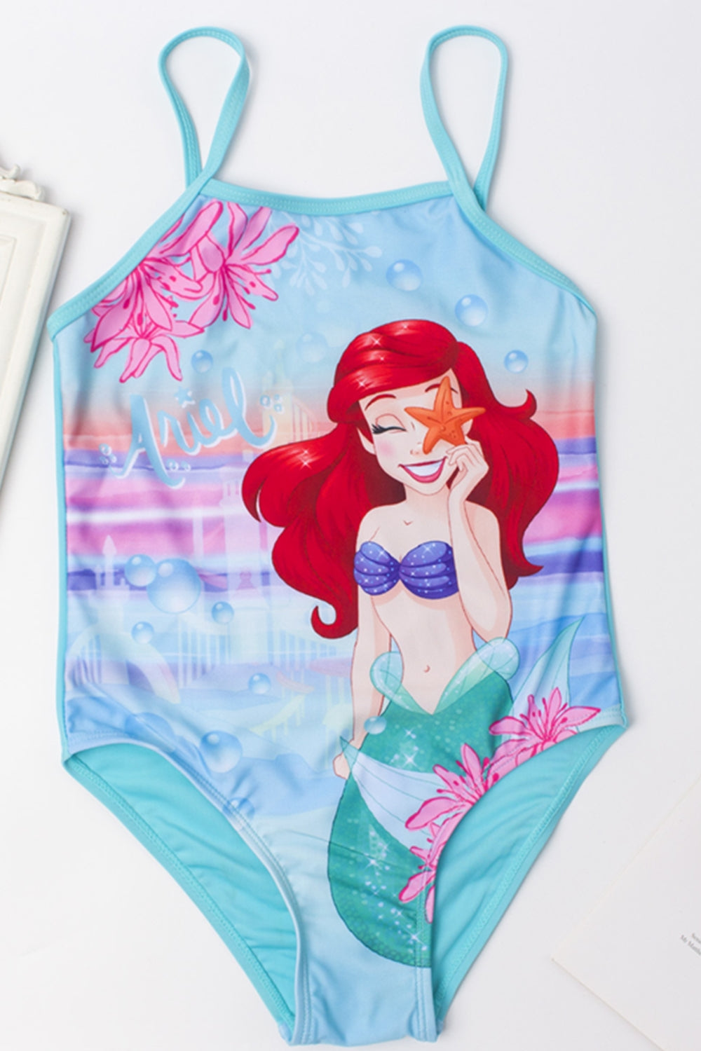 Girls Mermaid Printed One Piece Swimsuit