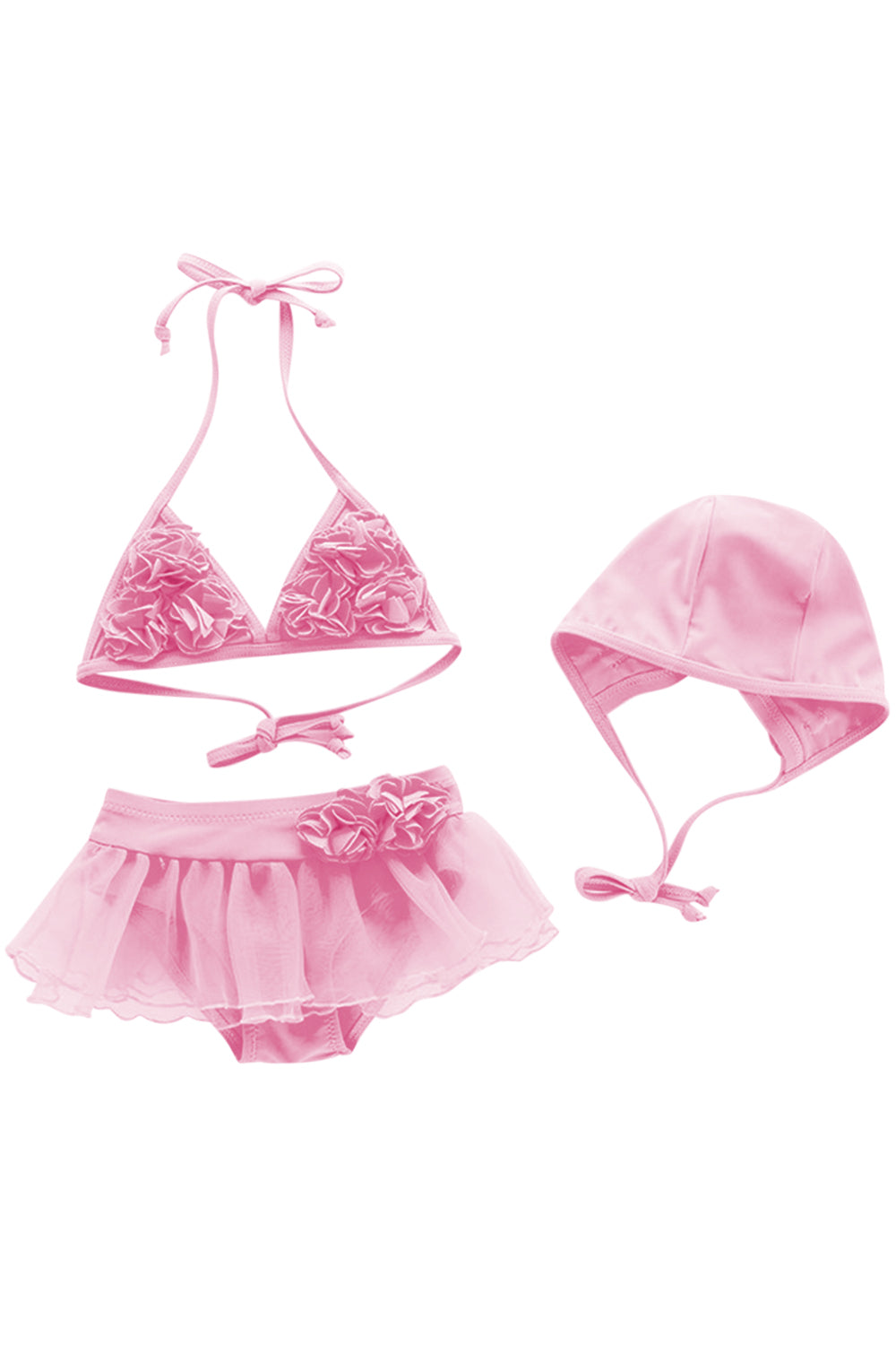 Iyasson Sweet 3D blooming flower Triangle Top Baby Girl Bikini Sets