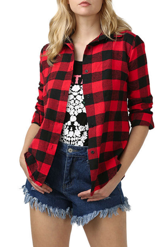 Iyasson Plaid&Check Long Sleeve Shirt