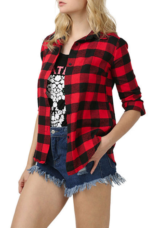 Iyasson Plaid&Check Long Sleeve Shirt