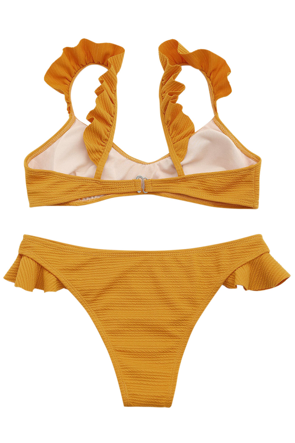 Iyasson Cute Solid-color Falbala Bikini Sets