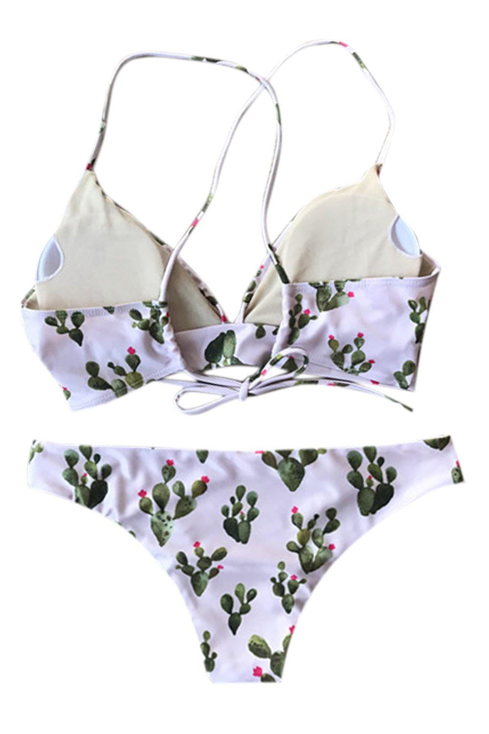 Iyasson Cactus Printing Halter Bikini Sets