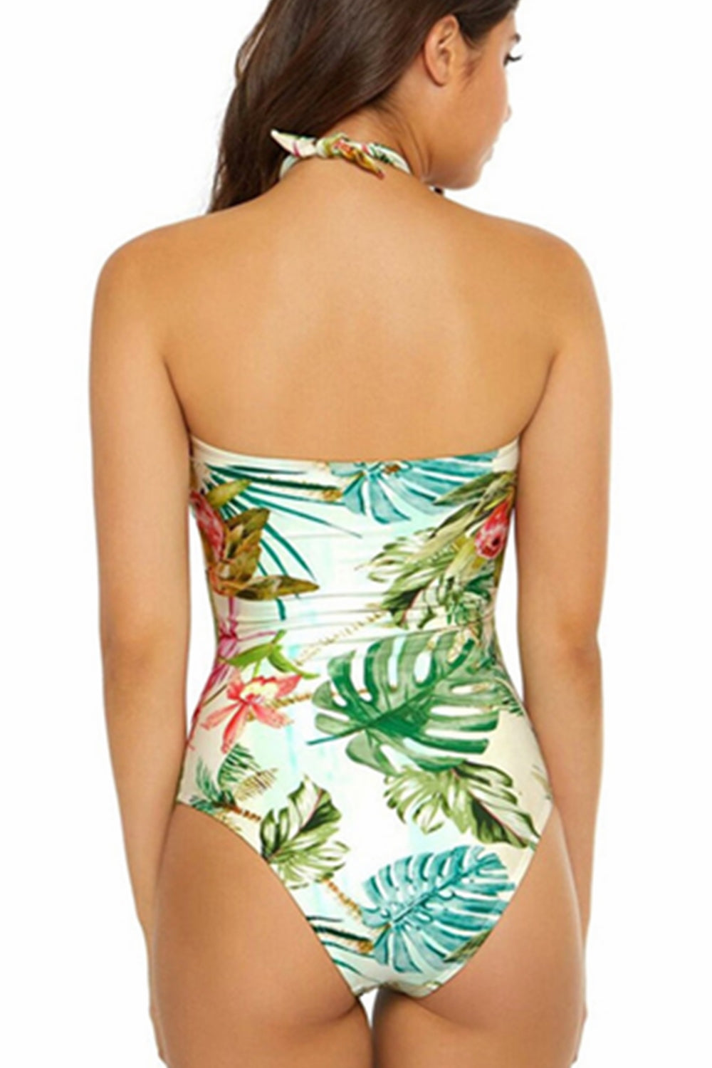 Iyasson Women Tropical Floral Halter Swimsuit