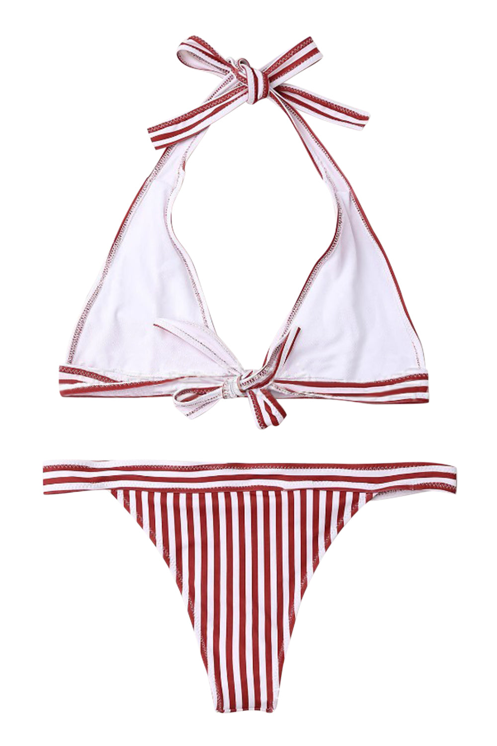 Iyasson Stripe  Printing Bikini Set