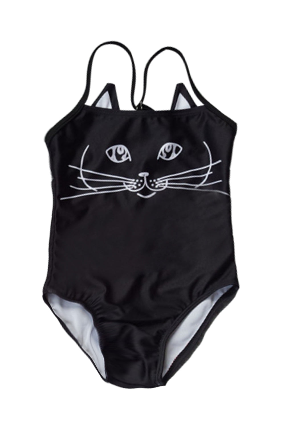 Iyasson Black Cute Cat Pattern Mom & daughter Swimsuit