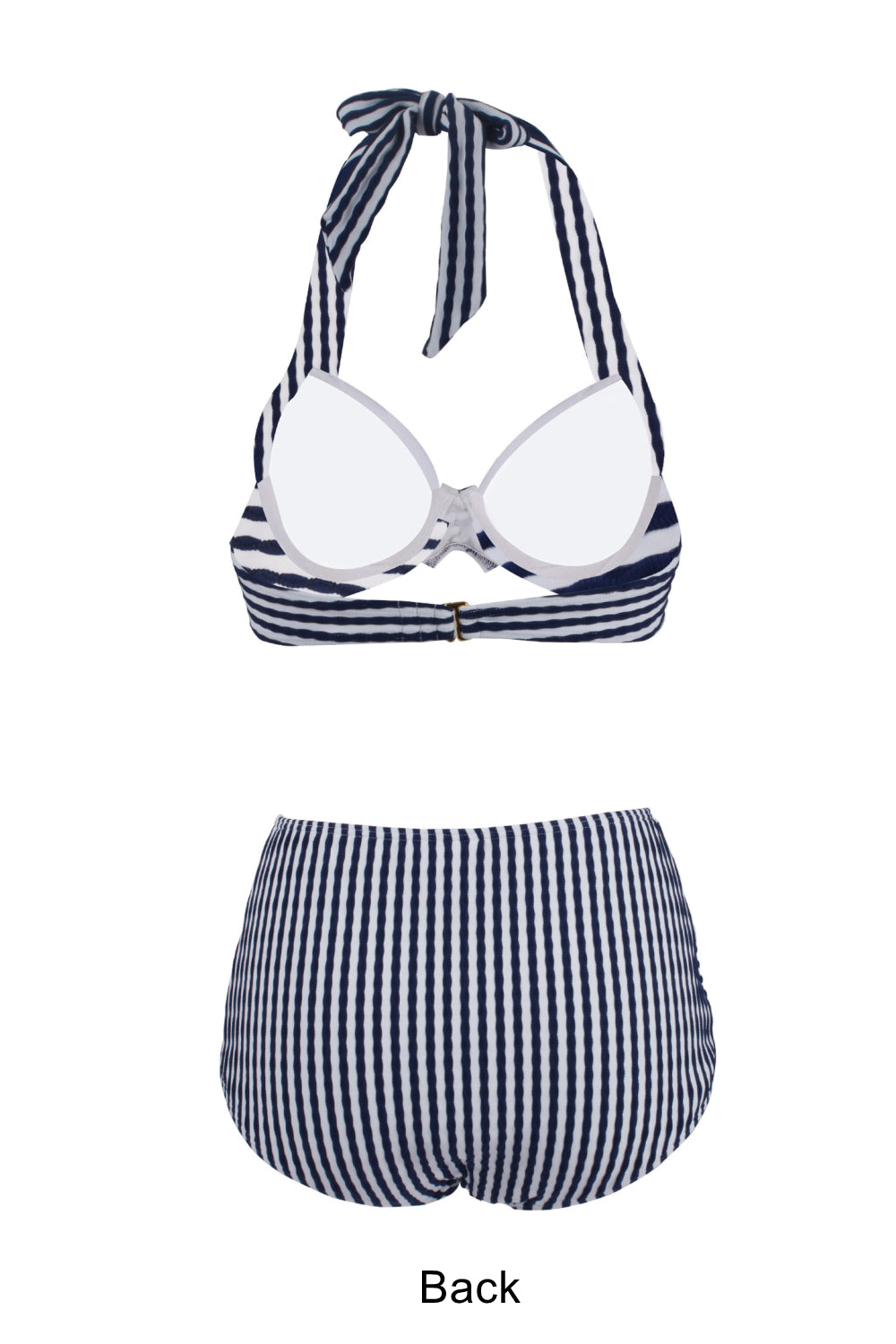 Women Striped Sexy Halter Two-piece Swimsuit
