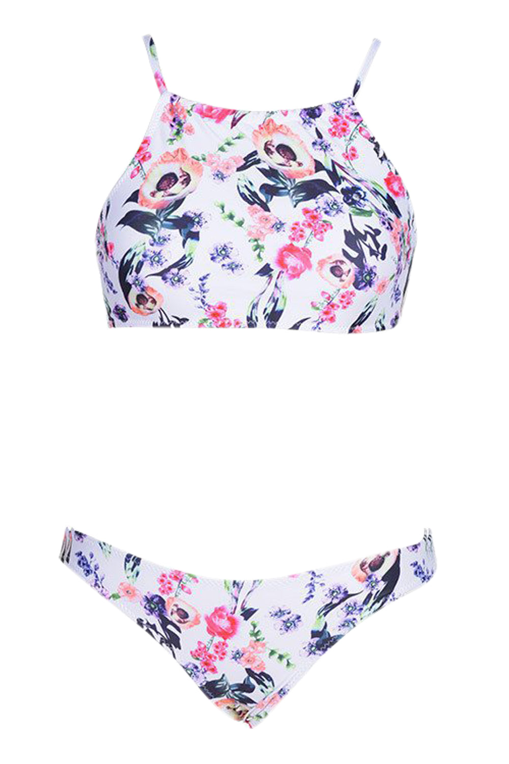 Iyasson Floral Print Tank Top Bikini Sets