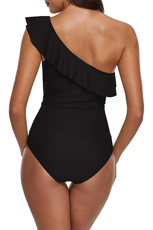 Women's One Shoulder Swimsuits Ruffle One Piece