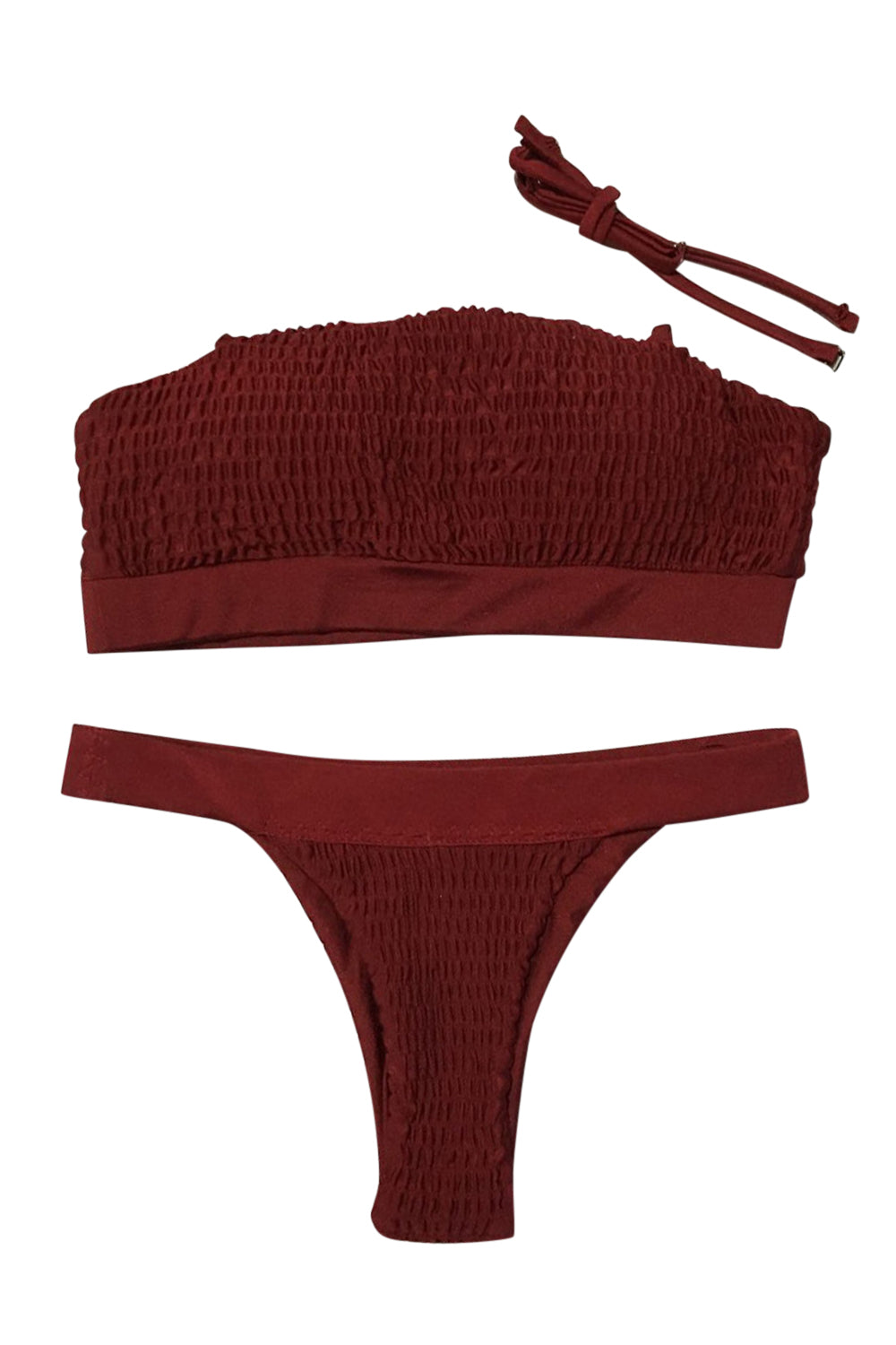 Iyasson Sexy Solid-color Textured fabric Bikini Sets