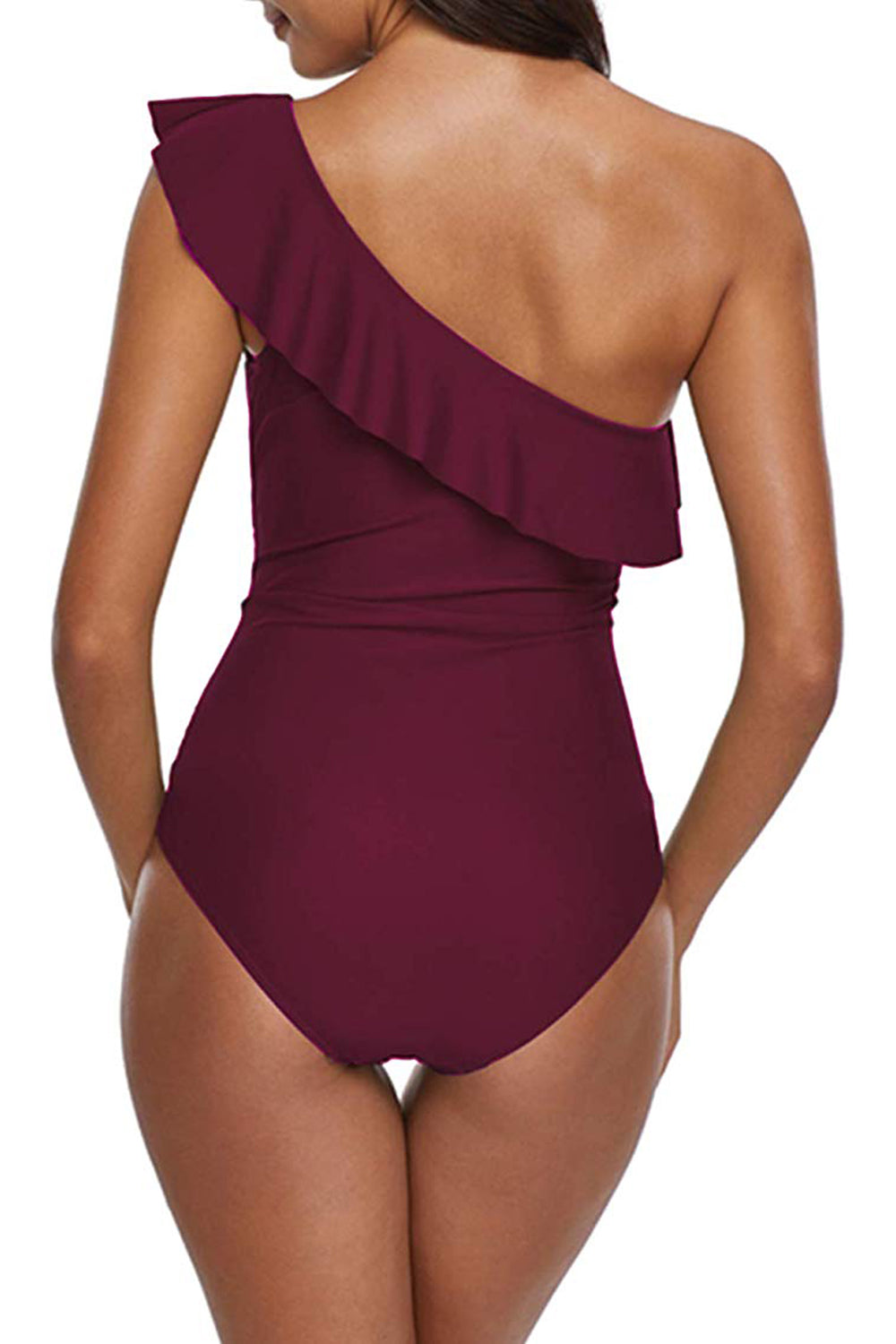 Women's One Shoulder Swimsuits Ruffle One Piece