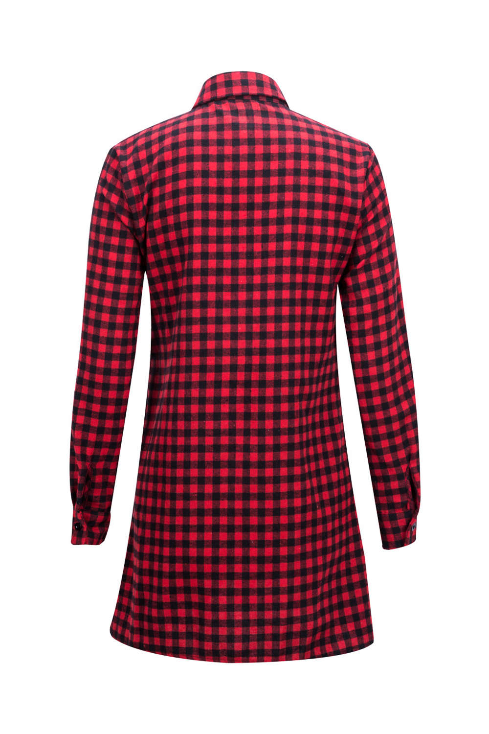 Iyasson Long Sleeve Plaid Shirt Dress