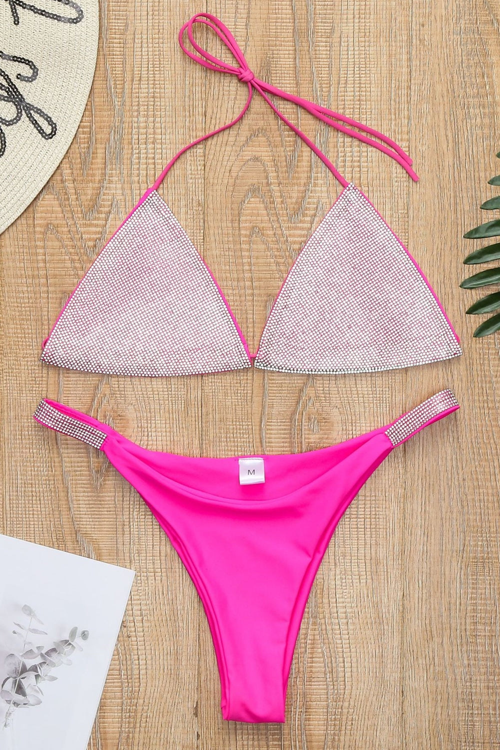 Rhinestone Sliver Diamond Sexy Push Up Bikini