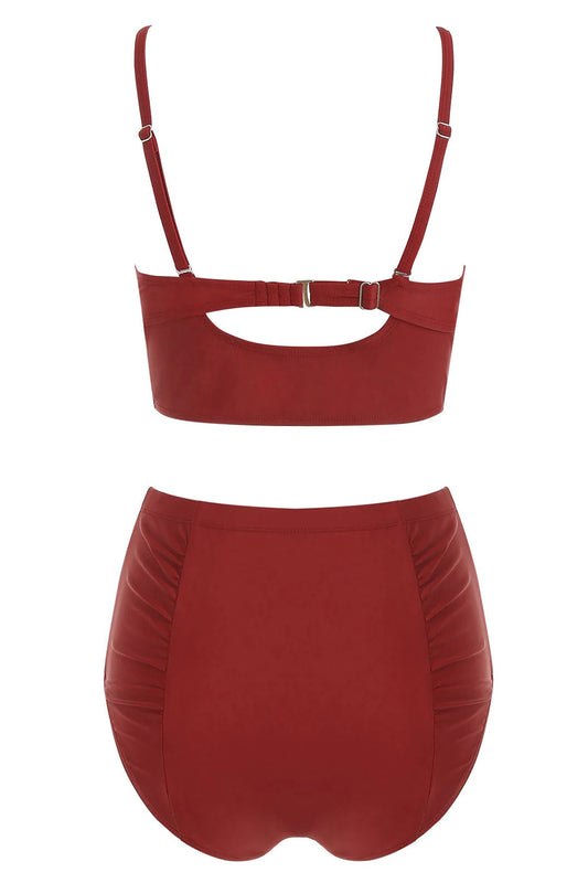 High Waist Criss Cross Bikini Set