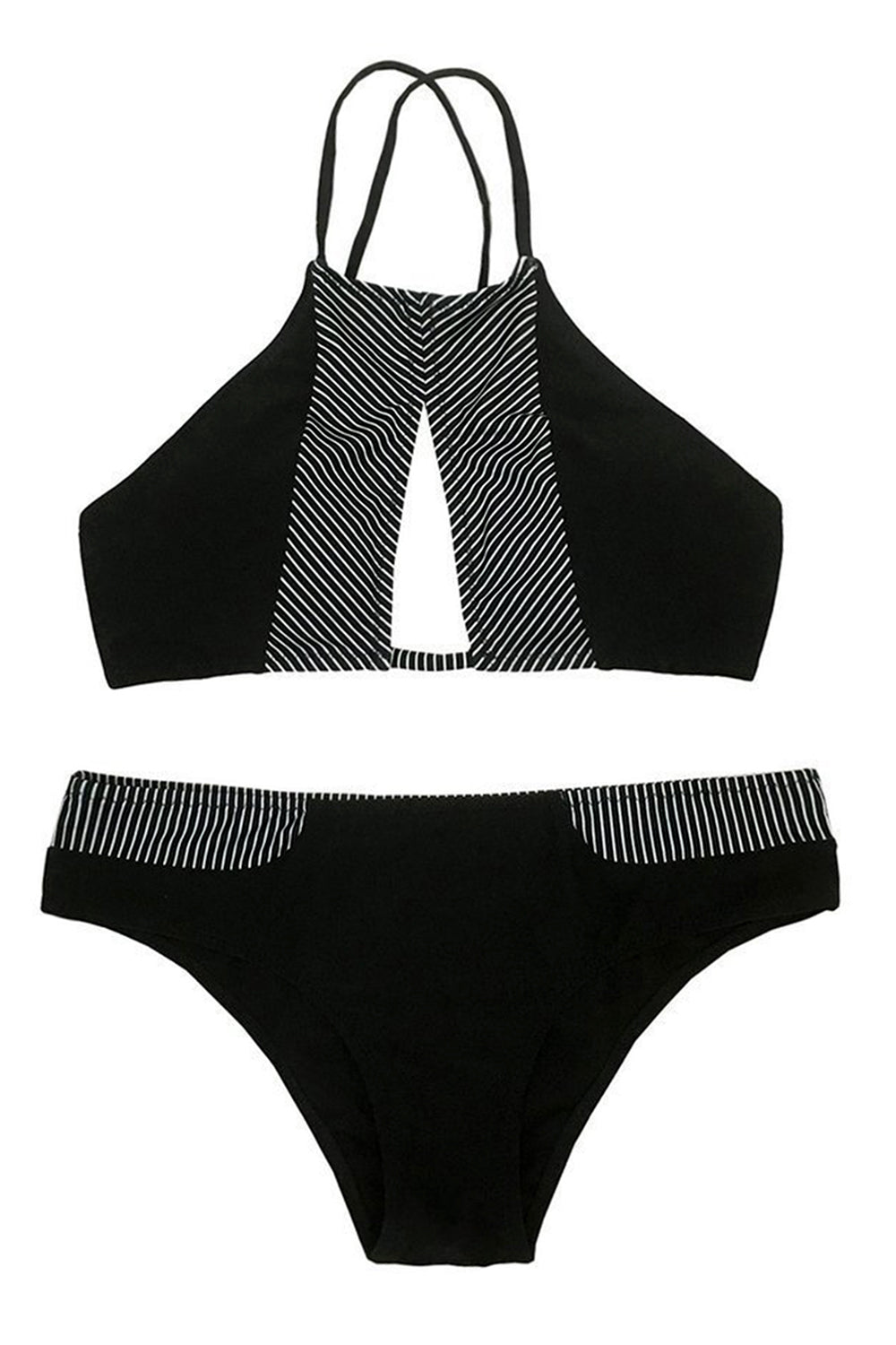 Iyasson Halter Stripe Bikini Set